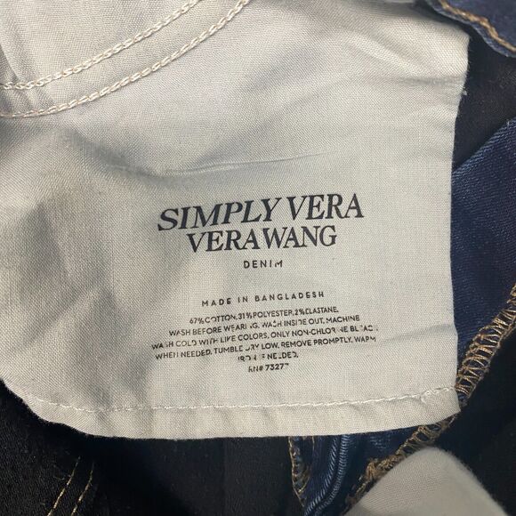 Vera Wang Jeans Womens 14 Blue Skinny Dark Wash Mid Rise Simply Vera Denim - Picture 9 of 11